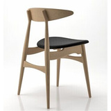 CH33北欧实木餐椅子时尚休闲家具 皮垫简约现代设计师宜家洽谈椅