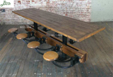 个性会议桌特色餐桌工业风办公桌创意实木方桌个性吧台桌椅组合