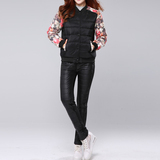 WDM6336韩版休闲时尚运动服两件套显瘦大码羽绒棉套装女2015冬装
