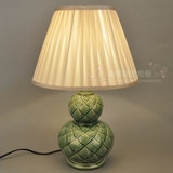 新品特价包邮地中海风情绿色陶瓷床头柜装饰台灯 卧室书房台灯具
