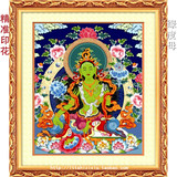 经典内蒙西藏尼泊尔唐卡十字绣多罗母画精准二十一度母主持绿度母