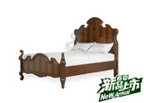 美式古典床乡村简约实木雕刻床桃花芯木1.8米床欧美卧室家具组合