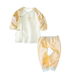 小米米 婴儿新生儿纯棉宝宝和服和尚服系带内衣套装开档裤衣服