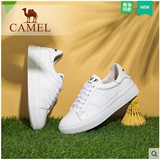 Camel/骆驼女鞋 正品 真皮休闲轻便中跟单鞋厚底小白鞋A63863610