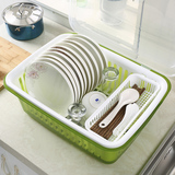 用品具碗柜厨房沥水架塑料碗筷餐具收纳盒放碗碟篮碗架带盖置物架