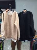 韩国代购孕妇装15冬加厚Erin coco羊羔毛保暖长袖圆领套头T恤卫衣