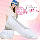 老北京布鞋包邮白色护士鞋美容院鞋工作鞋坡跟软底女鞋