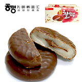 韩国进口乐天糯米巧克力夹心打糕派糕点心早餐代餐休闲零食品186g