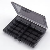 日本sanwa AA/AAA5号7号电池收纳盒简单黑色混合储藏整理五号七号