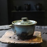 岩陶 日本名家手工青花盖碗易泡壶茶壶茶具 高端独特正品包邮