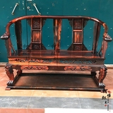 红木家具 老挝大红酸枝皇宫椅 实木客厅三人沙发 交趾黄檀圈椅