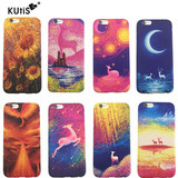 正品KUTIS新款iphone6手机壳梵高油画保护壳6Splus全包软壳浮雕壳