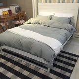 全棉贡缎素色四件套床单被套60支纯色床上用品高端白色日式家纺
