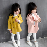 女童2016春装新款韩版儿童女宝宝春秋款风衣外套棉质长袖百搭上衣