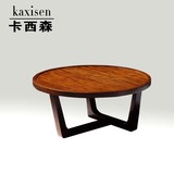 卡西森 现代简约客厅茶几小户型实木茶桌圆形简易木质功夫茶几