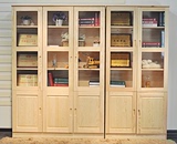 包邮全实木书柜松木家具实木书柜书架自由组合三门两门儿童书柜