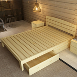 简约松木家具成人床实木床单人床1.2双人床1.8米大床儿童床1米1.5