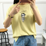 短袖t恤女装韩国卡通上衣服女夏季宽松打底衫2016新款潮半袖体恤