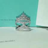 原创设计S925纯银镀铂金镶钻欧美复古宫廷公主皇冠豪华戒指食指女