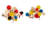 北欧现代设计师灯饰木质彩色原木色不规则艺术儿童房客厅餐厅吊灯