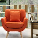 布艺现代简约单人沙发日式小椅子小户型客厅卧室咖啡厅休闲沙发椅