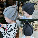 韩国可爱针织小孩帽子女秋冬季亲子毛线儿童帽男孩保暖尖尖帽风车