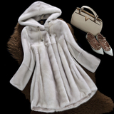 2015冬季新款水貂皮草女士中长款长袖整貂外套连帽裘皮貂皮大衣