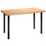 尼德 简易电脑桌子加厚时尚耐用学习桌办公桌家用书桌餐桌柚木色