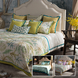 清新花瓣叶多件套 美式后现代床上用品 样板房间别墅床品套件定制
