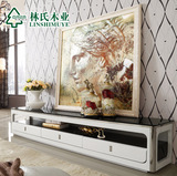 预林氏木业不锈钢电视柜现代钢化玻璃电视机柜烤漆家具Y-TV213
