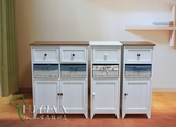 韩式复古简约时尚收纳柜床头柜白色斗柜田园储藏柜实木收藏柜包邮