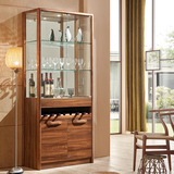 现代简约酒柜多用柜 欧式客厅玻璃酒架餐边柜 简约家具实木酒柜