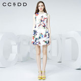 CCDD2016夏装新款专柜正品女纬二重凤凰印花公主裙甜美瑞丽连衣裙