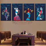 现代客厅装饰画酒店挂画餐厅贵州少数民族少女云南民族风风情壁画