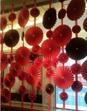 春夏季装饰品挂饰店面布置吊饰商场橱窗纸扇花活动用品节日装扮