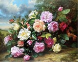 精准印花dmc十字绣最新款客厅卧室花草系列花卉油画玫瑰牡丹百合