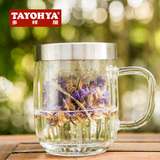 TAYOHYA多样屋正品 明雅玻璃茶隔杯 透明办公耐热茶水杯带手柄