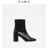 ZARA TRF 女鞋 真皮高跟短靴 17104101040