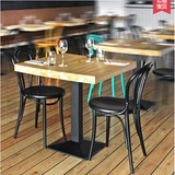 美式简约实木餐桌椅组合 复古餐厅咖啡厅酒吧桌椅套件洽谈桌卡座