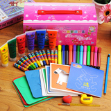淘气玩家儿童手指画套装礼盒文具用品水彩笔油画棒画笔绘画礼盒装