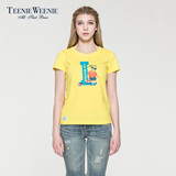 Teenie Weenie小熊夏季新品专柜正品女装纯色圆领T恤TTRW42401K