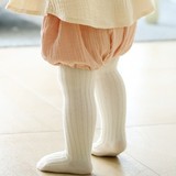 W070韩国代购正品纯色螺纹秋冬婴儿童连裤袜子男女宝宝棉质打底裤