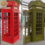 特价烤漆欧式英国铁质豪华伦敦复古电话亭红色摆件书柜展示工艺品
