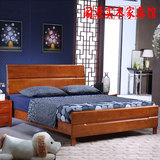 现代简约中式实木床1米2单人儿童床1.2橡木双人床小床成人