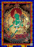 唐卡绿度母Z15最新精准印花十字绣套件 客厅大画西藏民族文化佛像