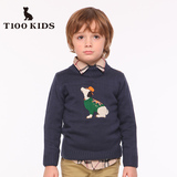 T100 KIDS 童装男童毛衣套头长袖针织衫中大童打底衫F4246018