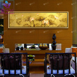 紫之兰 荷花油画 纯手绘东南亚风格书房卧室走廊挂画 客厅装饰画