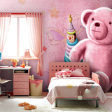 儿童房 大型壁画女孩房间墙纸卧室壁纸卡通动漫背景墙粉色壁纸画