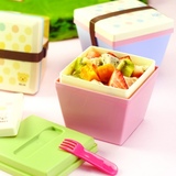 创意日式双层饭盒 上班可微波炉便当盒 学生分格午餐盒儿童水果盒