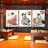 日本风格仕女图装饰画日本料理店壁画挂画寿司店自助餐墙面背景画